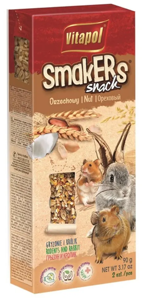 ⁨Vitapol Smakers dla gryzoni - orzechowy 2szt [1106]⁩ w sklepie Wasserman.eu