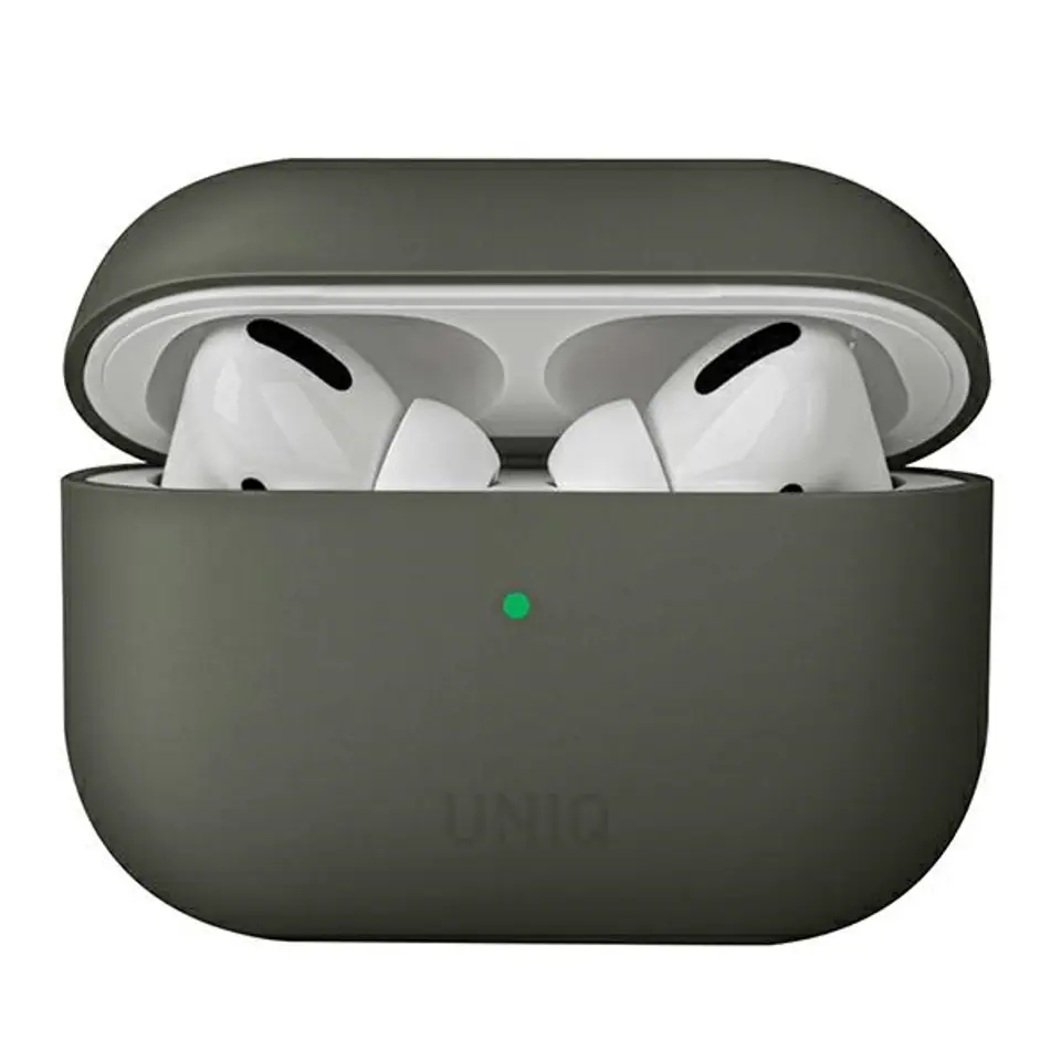 ⁨UNIQ case Lino AirPods Pro Silicone gray/grey moss⁩ at Wasserman.eu