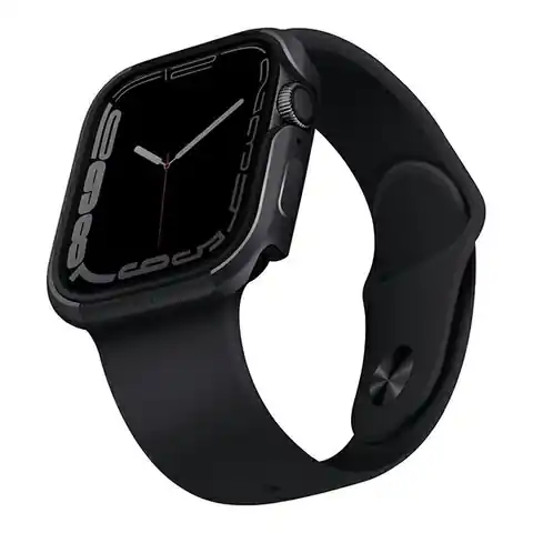 ⁨UNIQ etui Valencia Apple Watch Series 4/5/6/7/8/9/SE/SE2 45/44mm. grafitowy/graphite⁩ w sklepie Wasserman.eu
