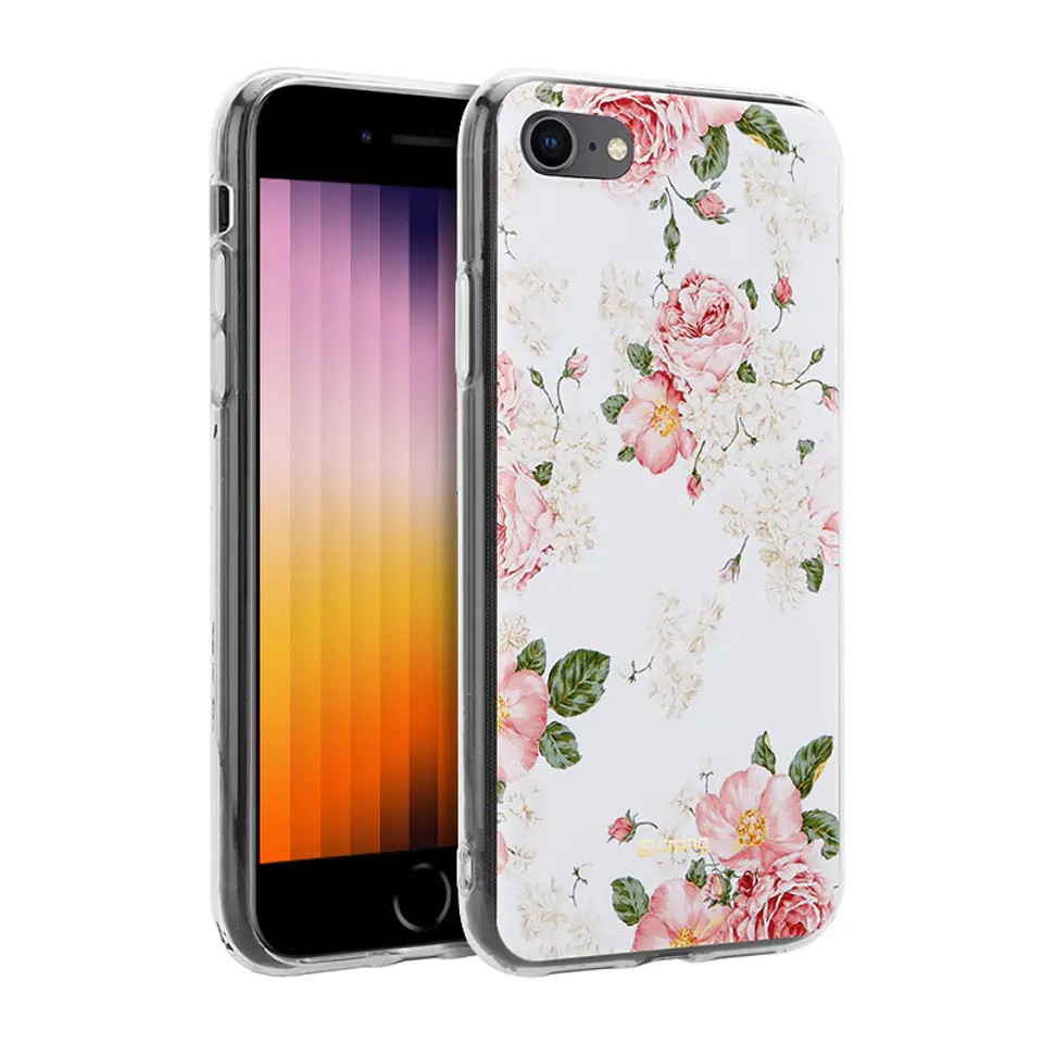 ⁨Crong Flower Case – Etui iPhone SE (2022/2020) / 8 / 7 (wzór 02)⁩ w sklepie Wasserman.eu