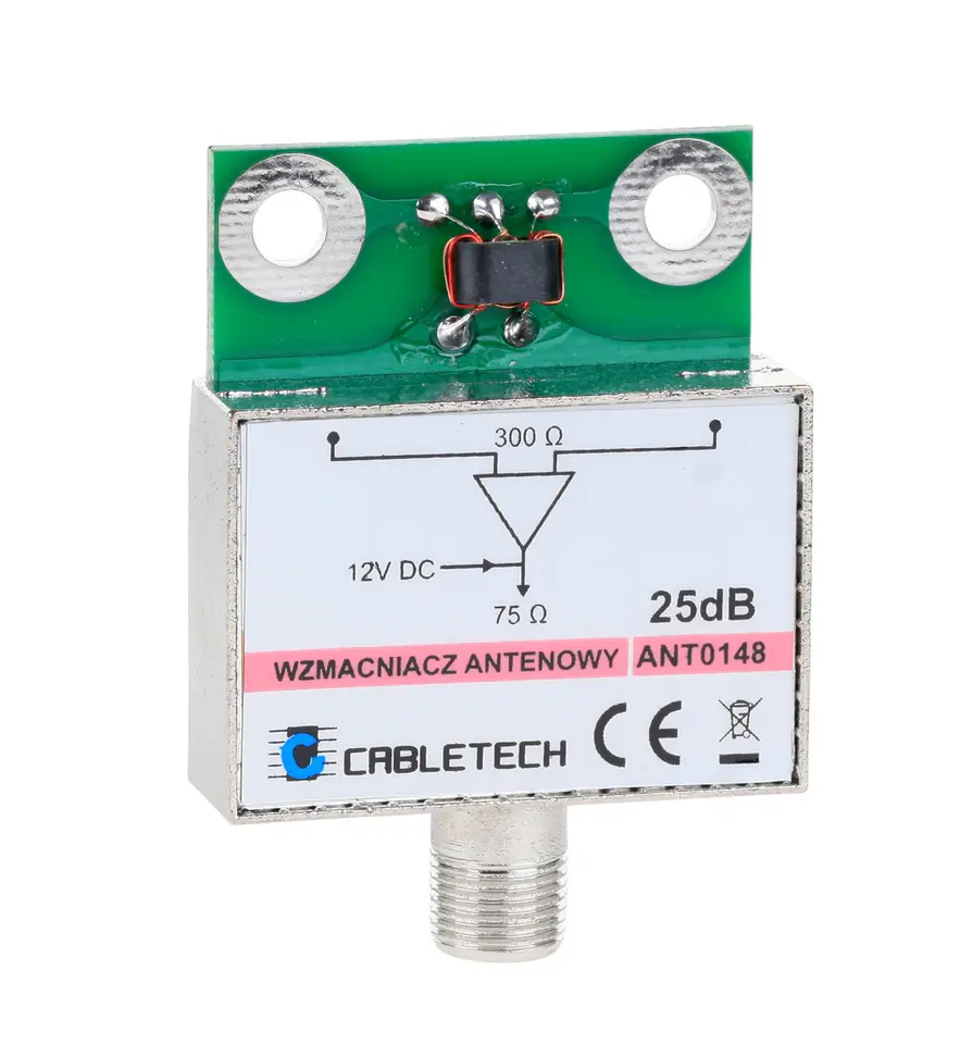 ⁨Wzmacniacz antenowy ekranowany 25dB Cabletech⁩ w sklepie Wasserman.eu