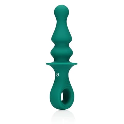 ⁨Loveline Peacock Plume - wibrujący korek intymny, silikonowy, niebieski⁩ w sklepie Wasserman.eu