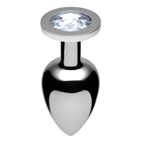 ⁨XR Brands Plug chromowany z ozdobą kryształową, mały, srebrny⁩ w sklepie Wasserman.eu
