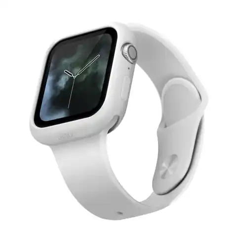 ⁨UNIQ etui Lino Apple Watch Series 4/5/6/SE 44mm. biały/dove white⁩ w sklepie Wasserman.eu