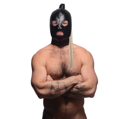 XR Brands - Maska bondage z blond kucykiem w sklepie Wasserman.eu