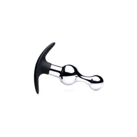 ⁨XR Brands Dark Drop Plug silikonowy z metalową końcowką, szary, 11 cm⁩ w sklepie Wasserman.eu