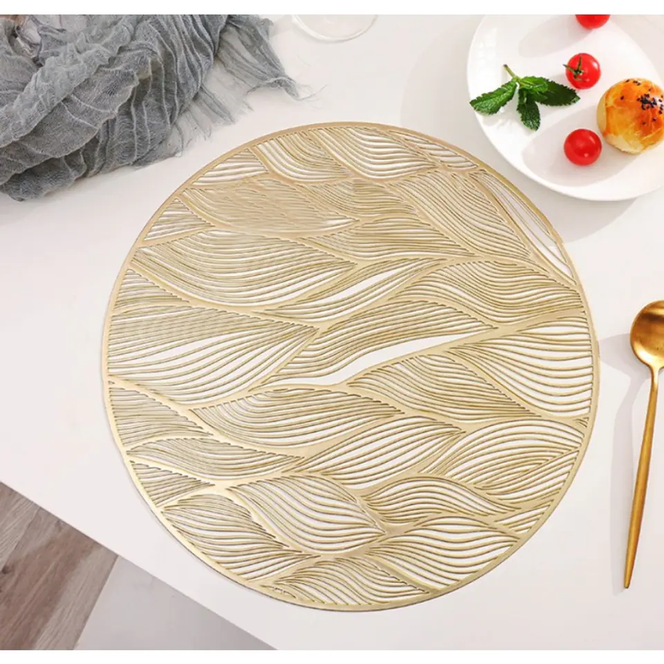 ⁨Table pad 38 cm gold openwork round MP09⁩ at Wasserman.eu