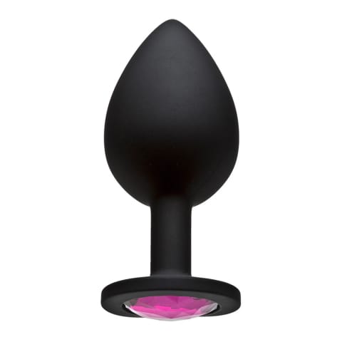 ⁨Doc Johnson Spade Large silikonowy korek z ozdobnym kryształem czarny⁩ w sklepie Wasserman.eu