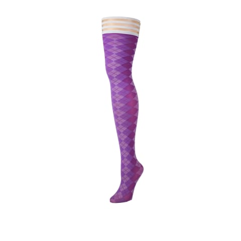 ⁨Kix'ies Golf Collection Thigh-High - Pończochy argyle z powłoką antypoślizgową⁩ w sklepie Wasserman.eu