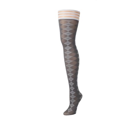 ⁨Kix'ies Golf Collection Pończochy Thigh-High, wzor argyle, antypoślizgowe⁩ w sklepie Wasserman.eu