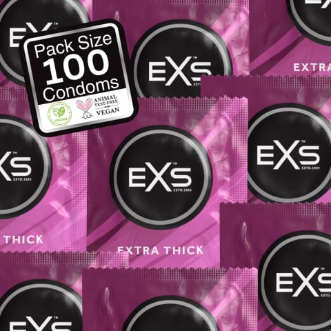 ⁨EXS Extra Thick 100 szt. prezerwatywy lateksowe, wzmocnione⁩ w sklepie Wasserman.eu