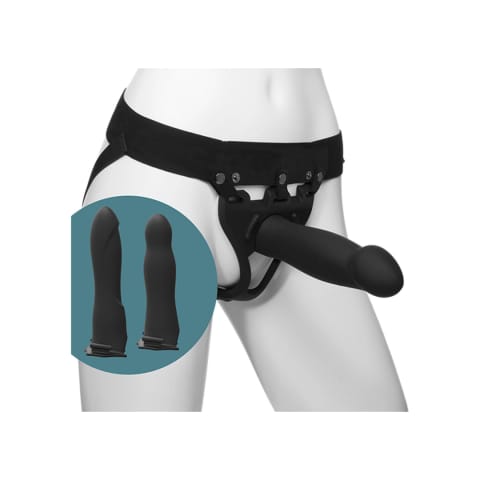 ⁨Doc Johnson Body Extensions Ready - Uprząż silikonowa z pilotem, regulowana⁩ w sklepie Wasserman.eu