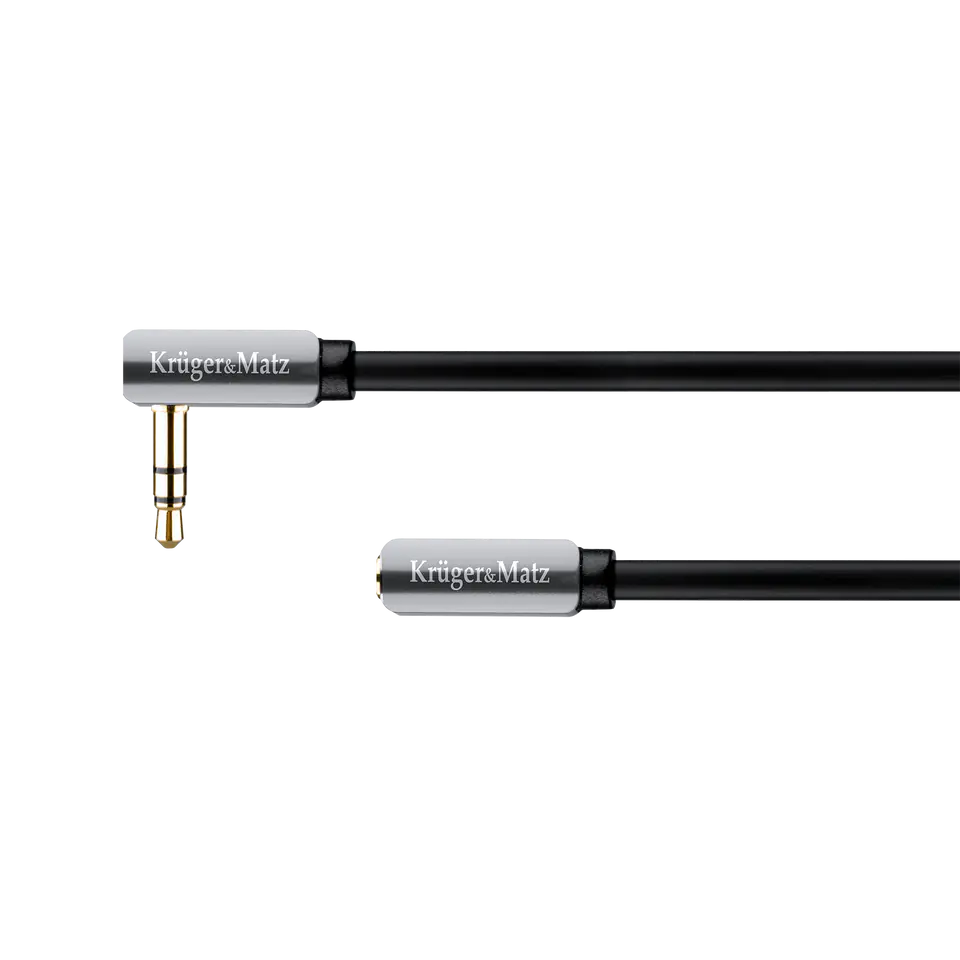 ⁨Cable angled plug - straight jack 3.5 stereo 1.0m Kruger & Matz (1LL)⁩ at Wasserman.eu