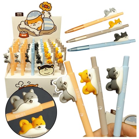 ⁨Długopis Z Figurką Pieska Shiba Niebieski Tusz 0.5mm⁩ w sklepie Wasserman.eu