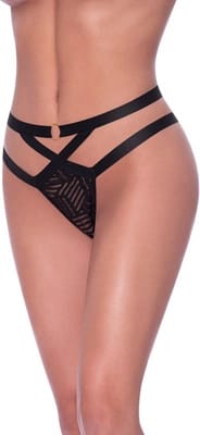 ⁨Magic Silk Exposed Cheeky - Majtki siateczkowe L/XL ze złotym detalem⁩ w sklepie Wasserman.eu