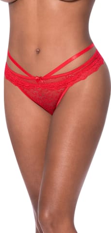 ⁨Magic Silk Exposed Majtki L/XL Paseczki Wycięcie Czerwona Kokardka⁩ w sklepie Wasserman.eu