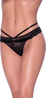 ⁨Magic Silk Exposed majtki na paskach z koronką i wycięciem L/XL czerwone⁩ w sklepie Wasserman.eu