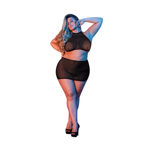 ⁨Magic Silk Exposed Komplet Polka Plus Size - Top i Spodniczka⁩ w sklepie Wasserman.eu