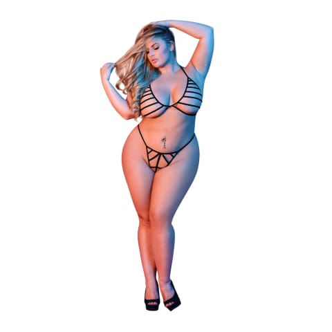 ⁨Magic Silk Exposed Komplet Plus Size biustonosz halter + stringi⁩ w sklepie Wasserman.eu