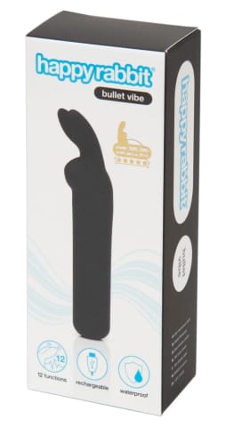 ⁨Happy Rabbit Bullet Vibe Czarny - Kompaktowy Wibrator z 12 Trybami⁩ w sklepie Wasserman.eu