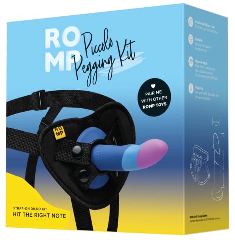 ⁨ROMP Piccolo Pegging Kit - Zestaw dwukolorowy z uprzężą i silikonowym elementem, 14 cm⁩ w sklepie Wasserman.eu