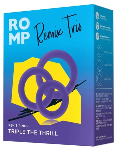 ⁨ROMP Remix Trio - Zestaw 3 Silikonowych Pierścieni Anatomicznych, Czarny⁩ w sklepie Wasserman.eu
