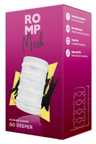 ROMP Mosh Przezroczysty Rękaw Intymny 2 Struktury TPE 6,4 cm w sklepie Wasserman.eu