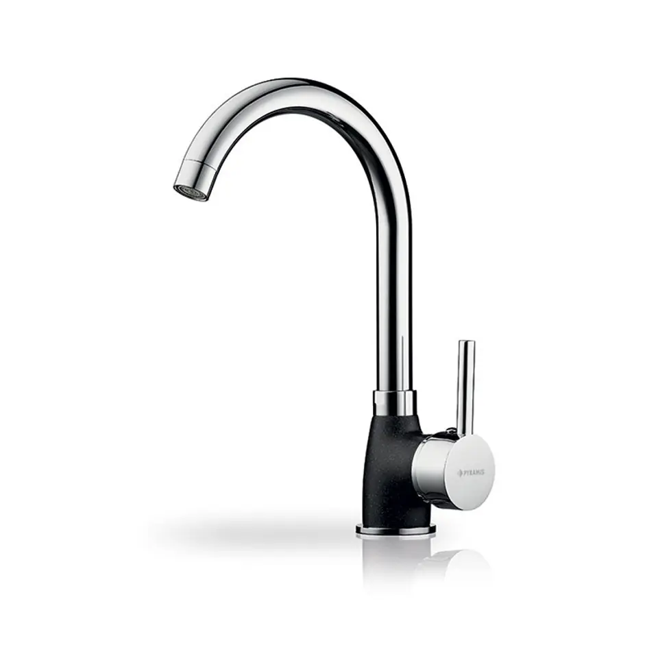 ⁨Pyramis Bello Duo Kitchen mixer 090927138 Granite, silver/black dotted⁩ at Wasserman.eu