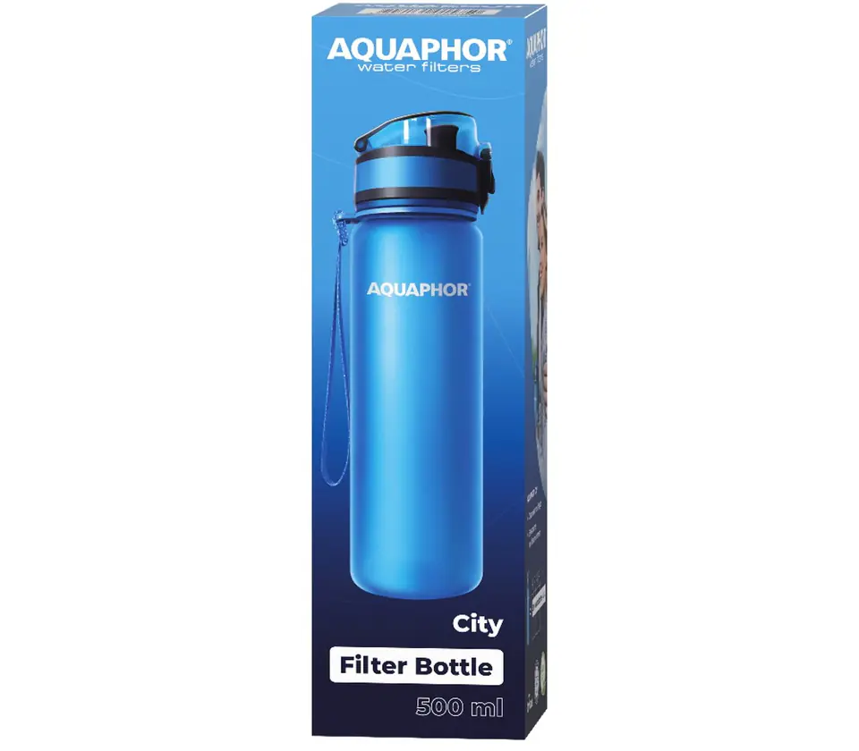 Butelka filtrująca Aquaphor City, poj. 500ml, niebieska, 1 wkład w sklepie Wasserman.eu