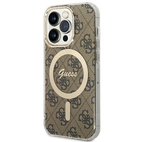 ⁨Guess GUHMP15LH4STW iPhone 15 Pro6.1" brązowy/brown hardcase IML 4G MagSafe⁩ w sklepie Wasserman.eu