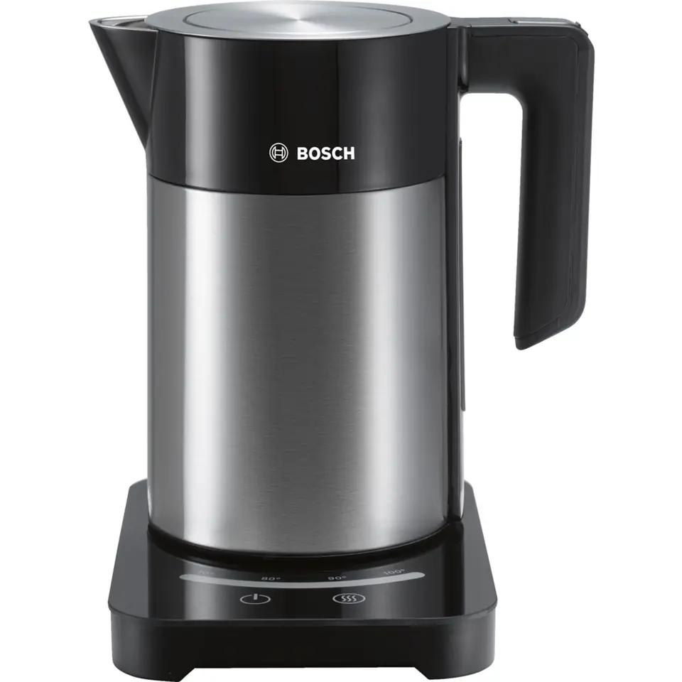 ⁨Bosch TWK7203 electric kettle 1.7 L 1850 W Black, Stainless steel⁩ at Wasserman.eu