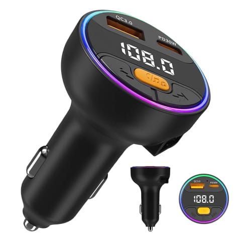 ⁨Transmiter samochodowy z Ładowarką Alogy PowerTune USB-A USB-C szybkie ładowanie PowerDelivery PD30W Quick Charge QC3.0 Czarny⁩ w sklepie Wasserman.eu