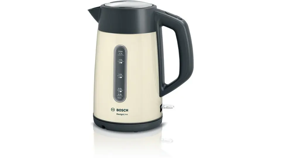 ⁨Bosch TWK4P437 electric kettle 1.7 L 2400 W Beige, Black⁩ at Wasserman.eu