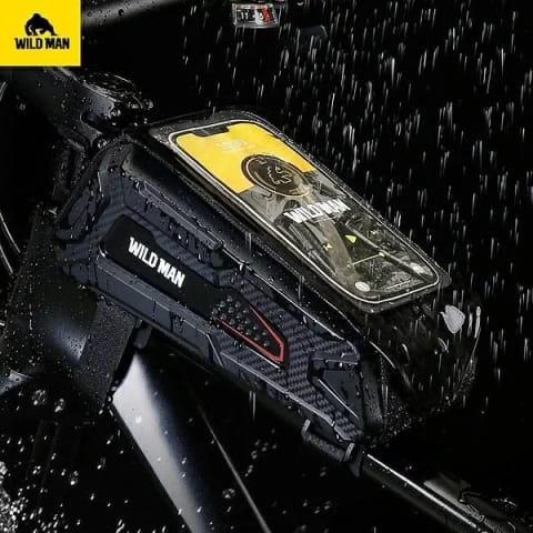 ⁨Torba na rower Wildman M90 sakwa na ramę z okienkiem na telefon czarna⁩ w sklepie Wasserman.eu