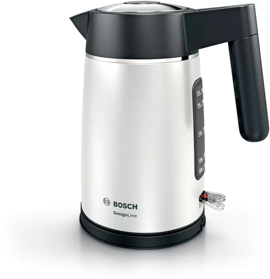 ⁨Bosch DesignLine electric kettle 1.7 L 2400 W Black, Silver⁩ at Wasserman.eu