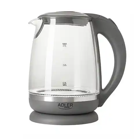 ⁨Adler AD 1286 electric kettle 2 L Gray, Transparent 2200 W⁩ at Wasserman.eu