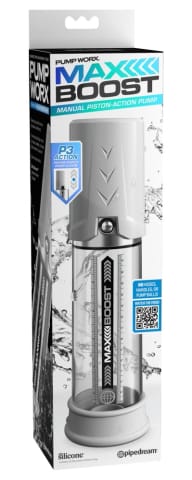 ⁨Pump Worx Max Boost White - Przezroczysta pompa treningowa 28,6 cm⁩ w sklepie Wasserman.eu