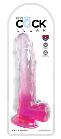 ⁨King Cock Clear model 9'' - przezroczysty anatomiczny z przyssawką 24,8 cm⁩ w sklepie Wasserman.eu