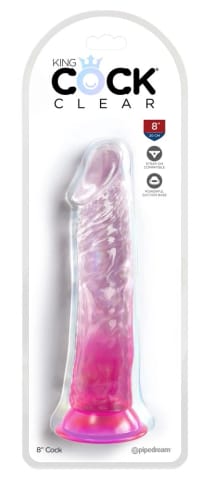 ⁨Pipedream King Cock Clear 20 cm przezroczysty model z przyssawką rożowy⁩ w sklepie Wasserman.eu
