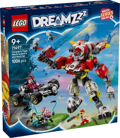 ⁨Klocki DREAMZzz 71497 Tygrysi mech Coopera i hot rod Zero⁩ w sklepie Wasserman.eu