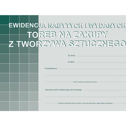 S-200-3 Ewidencja nabytych i wydanych toreb na zakupy z tworzywa sztucznego MICHALCZYK I PROKOP w sklepie Wasserman.eu