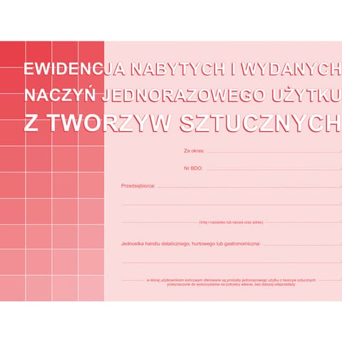 S-210-3 Ewidencja nabytych i wydanych naczyń jednorazowego użytku z tworzyw sztucznych MICHALCZYK I PROKOP w sklepie Wasserman.eu