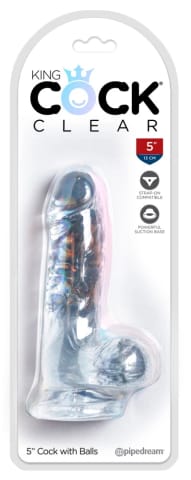 ⁨King Cock Clear model 13 cm z przyssawką i anatomiczną podstawą przezroczysty⁩ w sklepie Wasserman.eu