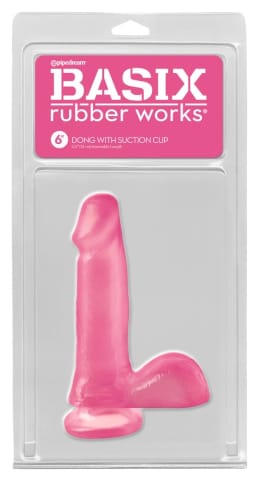 ⁨Pipedream Basix model z podstawą przyssawką rożowy 15 cm PVC⁩ w sklepie Wasserman.eu