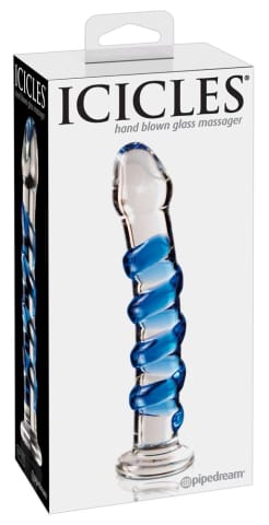 ⁨Icicles Model 24 Szklana Maszyna Intymna Zakrzywiona z Wypustkami 18,5 cm⁩ w sklepie Wasserman.eu