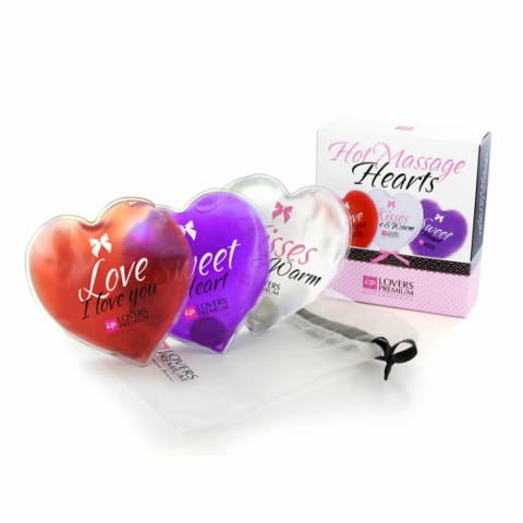 ⁨LoversPremium Hot Massage Hearts zestaw 3 serc grzewczych 9x9 cm⁩ w sklepie Wasserman.eu