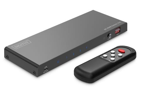 ⁨Przełącznik / Switch HDMI 4x1, 8K/60Hz (4:4:4) z HDR, 48 Gbps, HDCP 2.3, Toslink / Stereo, EDID⁩ w sklepie Wasserman.eu