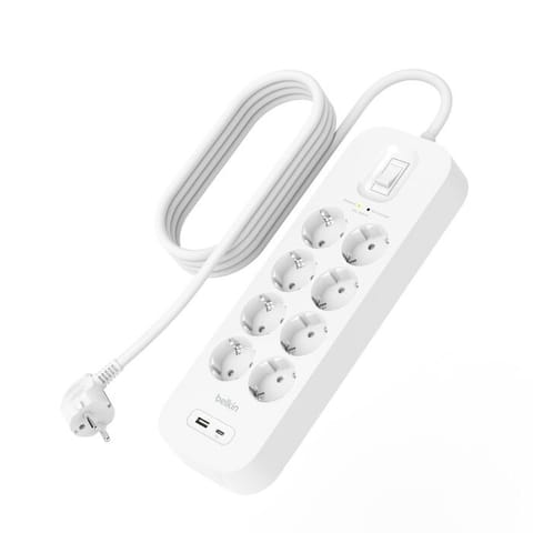 ⁨SurgePlus 8x schuko 1xUSB-A 1xUSB-C 900J 2m⁩ at Wasserman.eu
