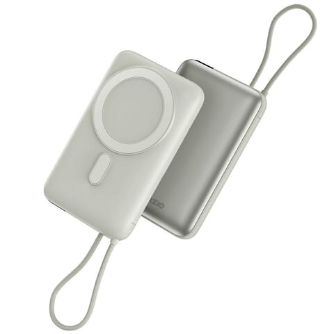 ⁨PowerBank Bazic Fusion Mag 10000mAh      MagSafe kabel USB-C szary⁩ w sklepie Wasserman.eu