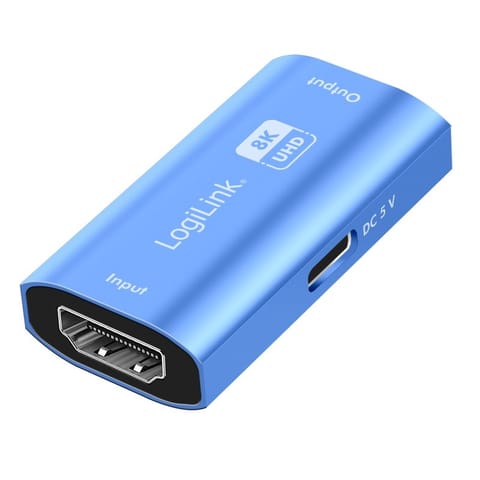 ⁨Repeater HDMI, 8K/60HZ, HDCP2.3, Alu, niebieski⁩ w sklepie Wasserman.eu